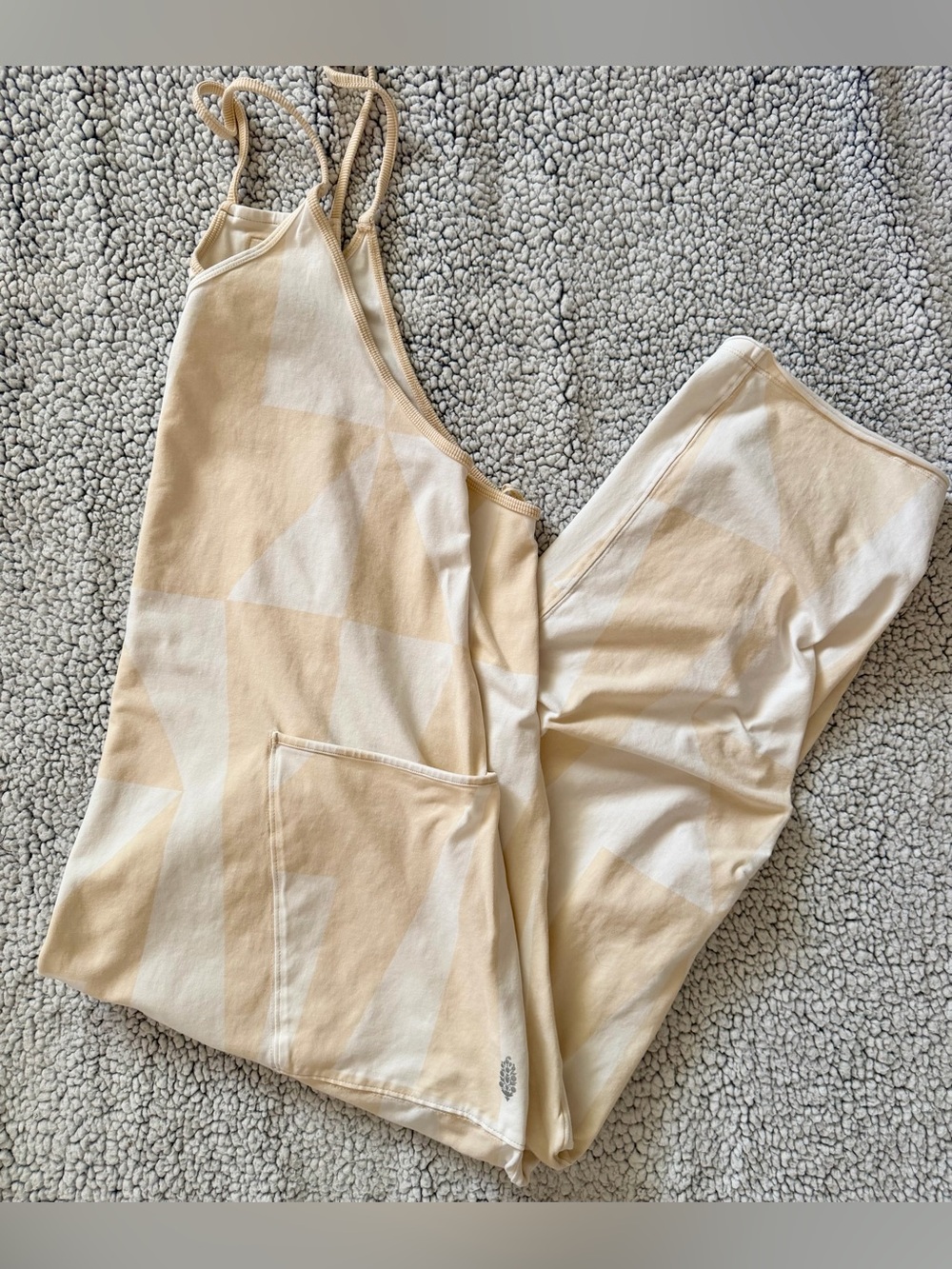 FP Movement by Free People Cream & White Geometric Jumpsuit Romper - Picture 6 of 6